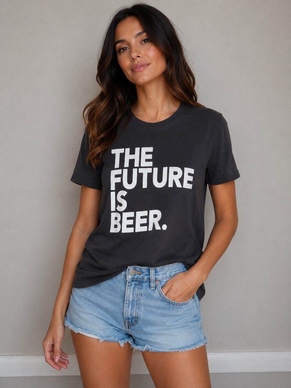 Chaser The Future Is Beer Graphic Tee Large Black Made in USA NWOT